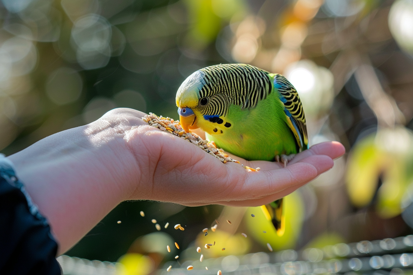 Image gratuite Perruche mangeant du millet 1