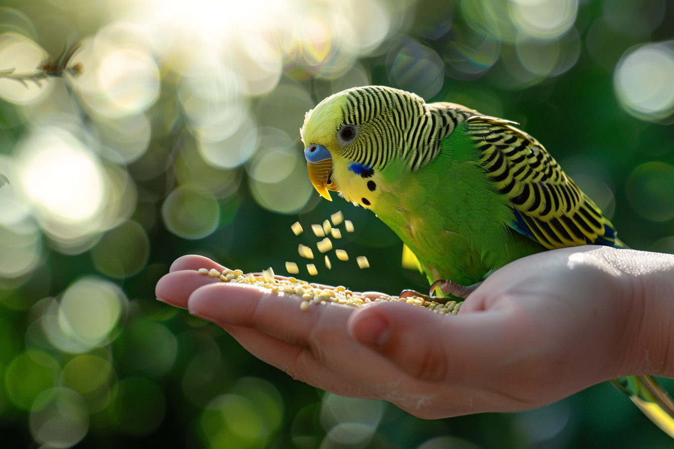 Image gratuite Perruche mangeant du millet 2