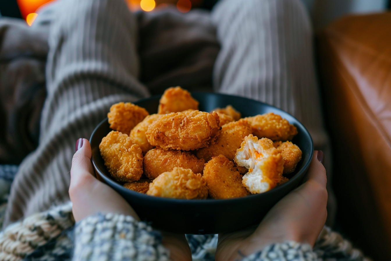 Image gratuite Personne appréciant des nuggets à la maison 2