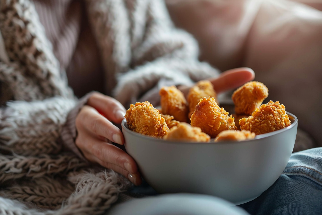 Image gratuite Personne appréciant des nuggets à la maison 3