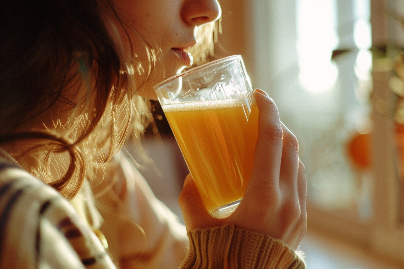 Image gratuite Personne buvant du jus d&rsquo;orange 2