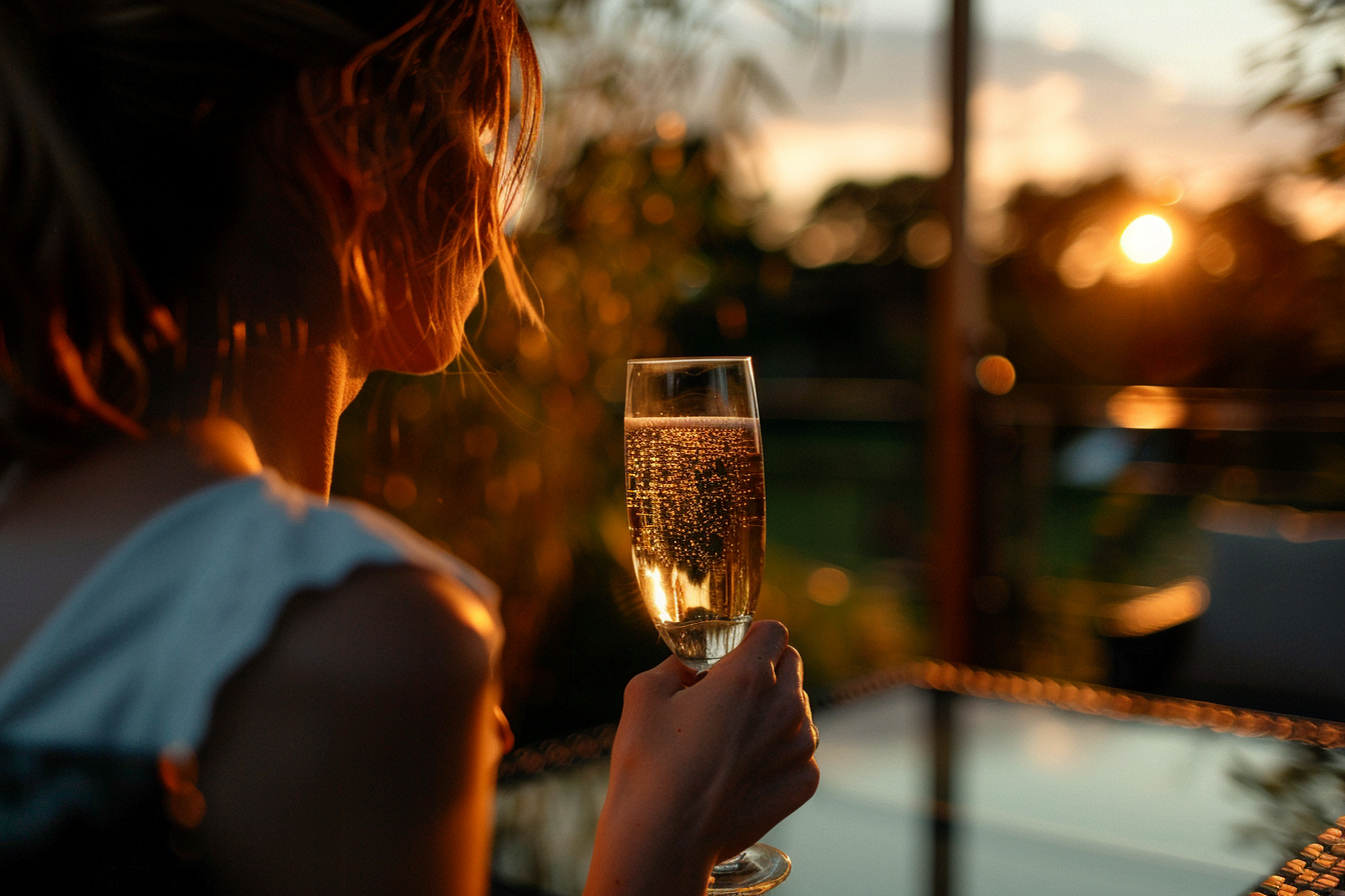 Image gratuite Personne buvant un verre de champagne 4