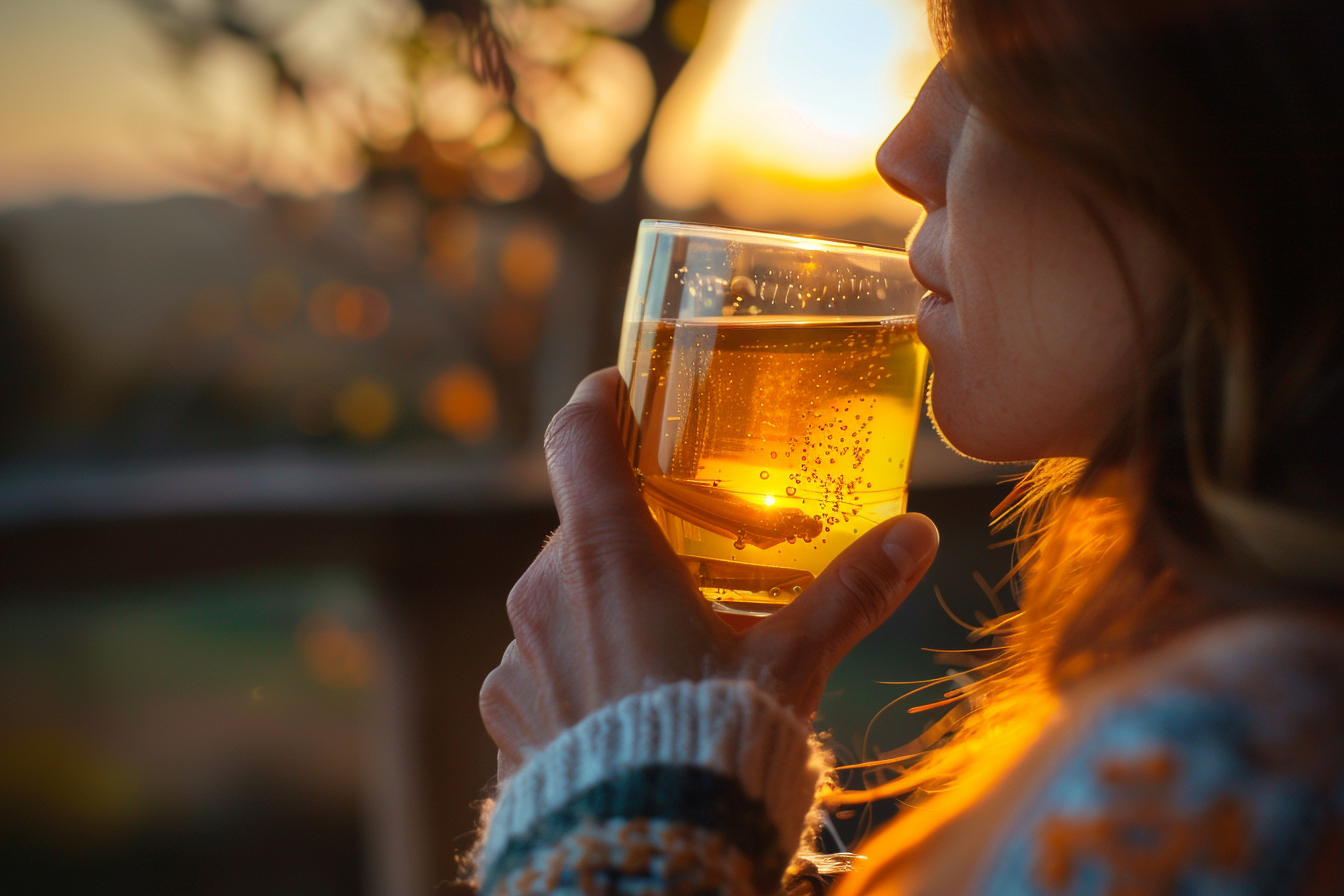 Image gratuite Personne buvant un verre de cidre 1