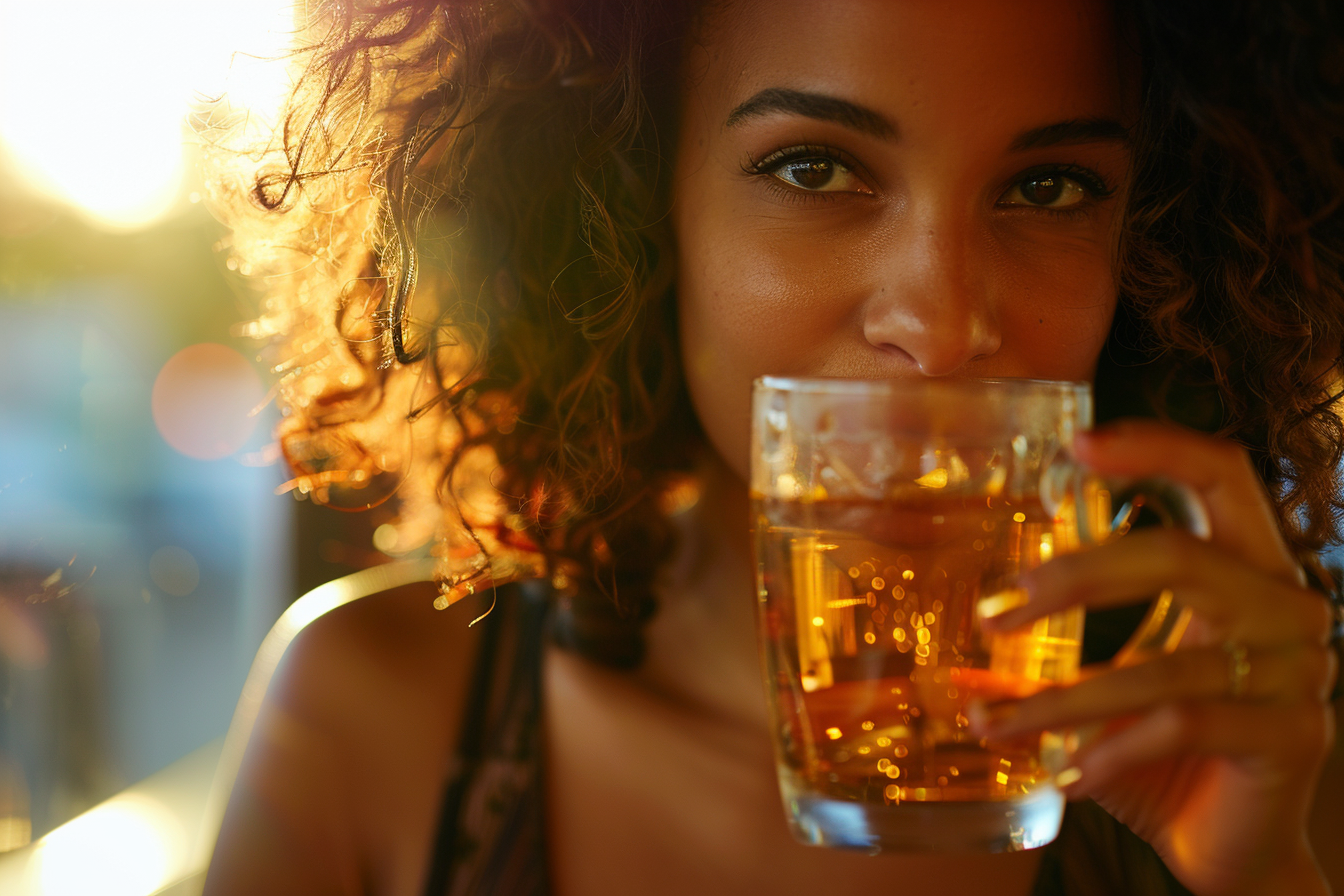 Image gratuite Personne buvant un verre de thé glacé 2