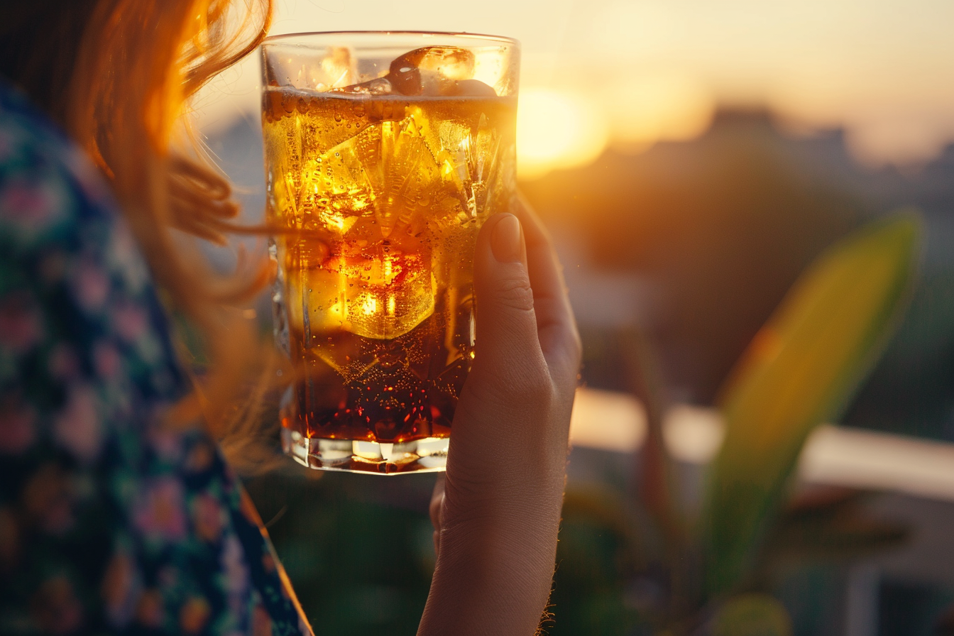 Image gratuite Personne buvant un verre de thé glacé 3