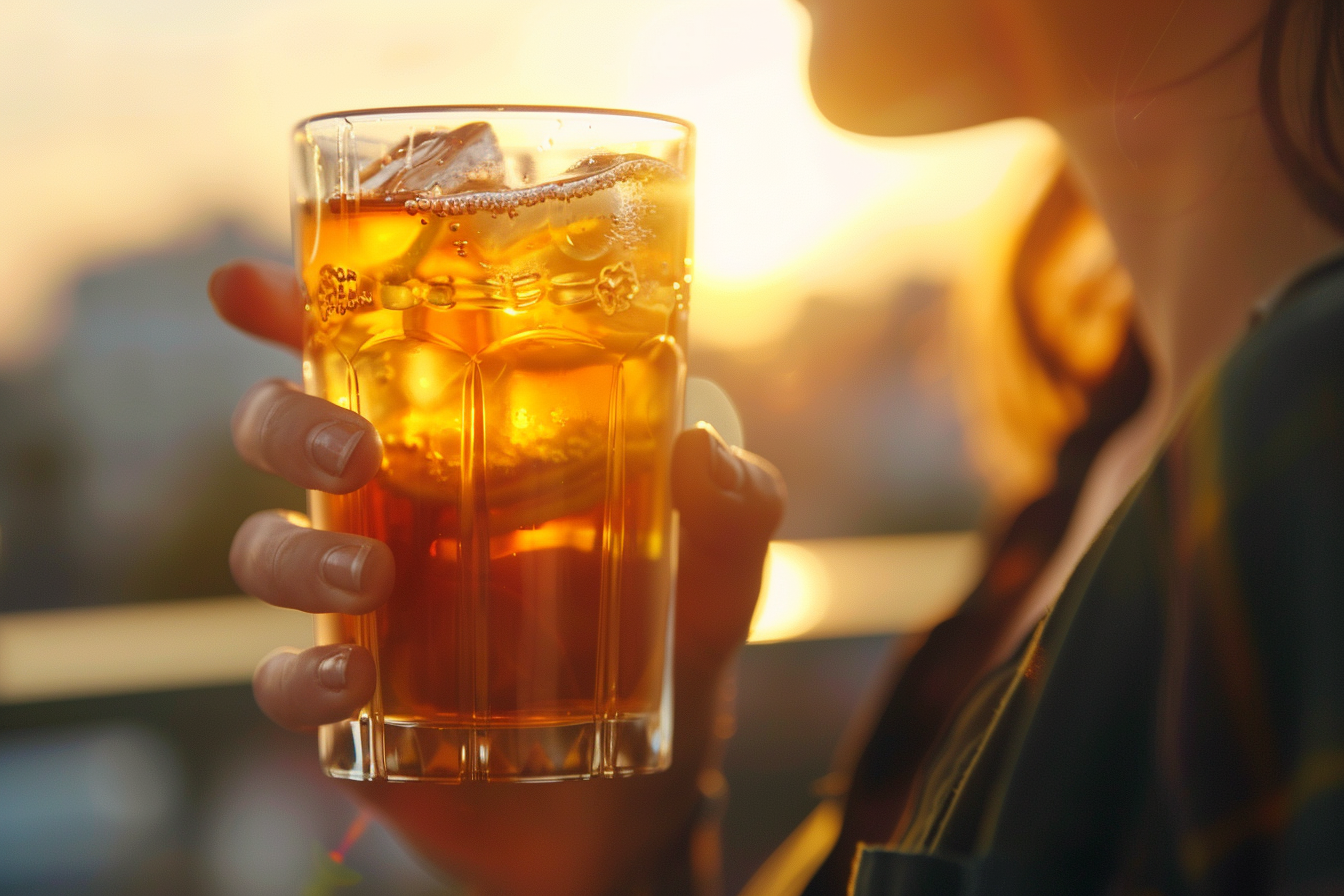 Image gratuite Personne buvant un verre de thé glacé 4