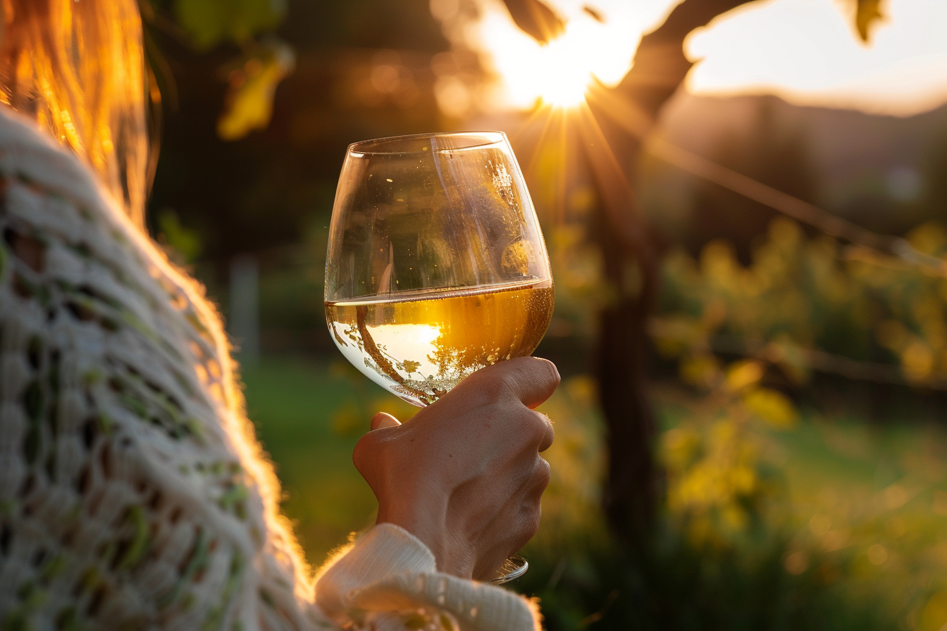 Image gratuite Personne buvant un verre de vin blanc 1