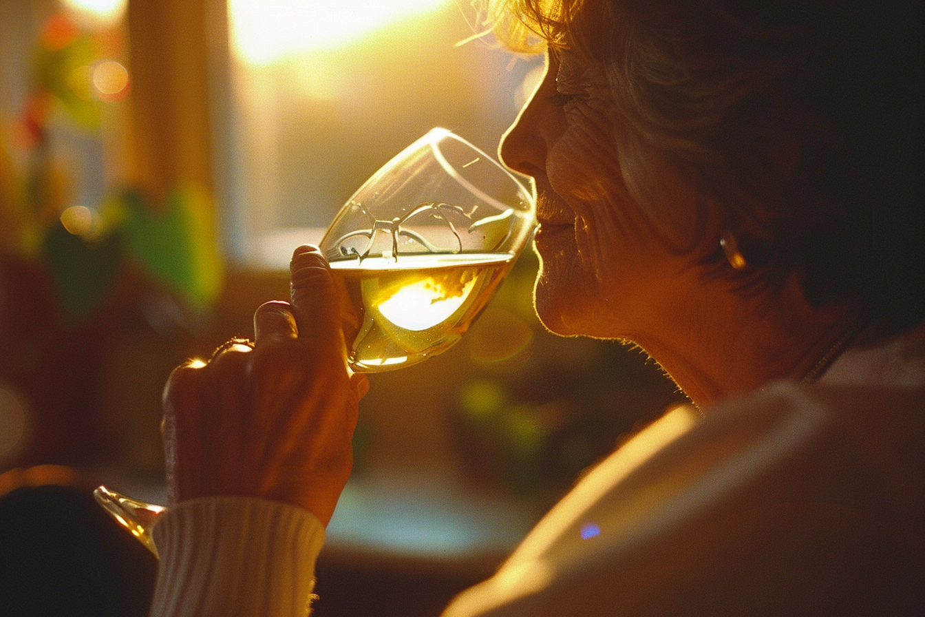 Image gratuite Personne buvant un verre de vin blanc 2