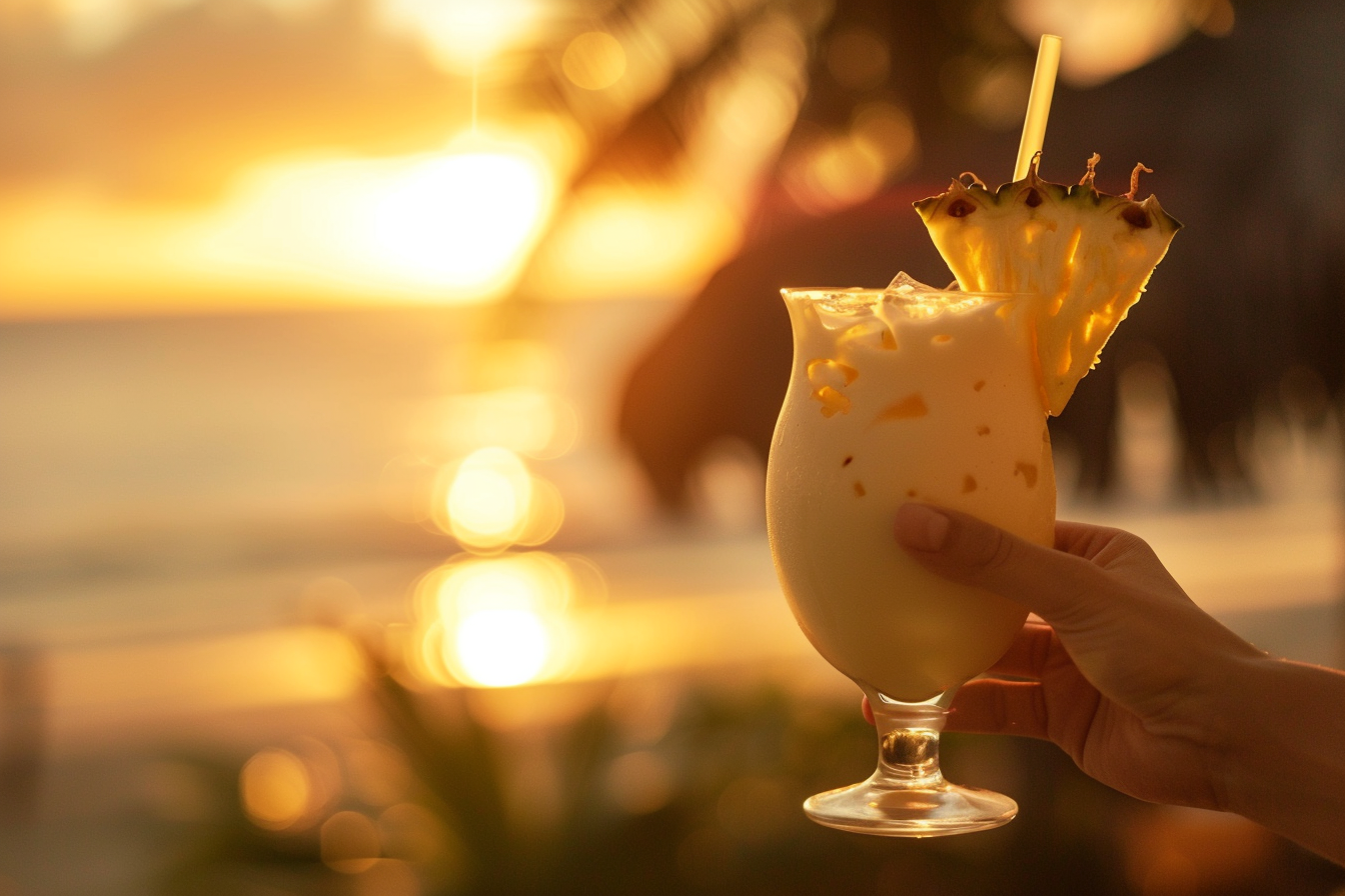 Image gratuite Personne buvant une Piña Colada 1