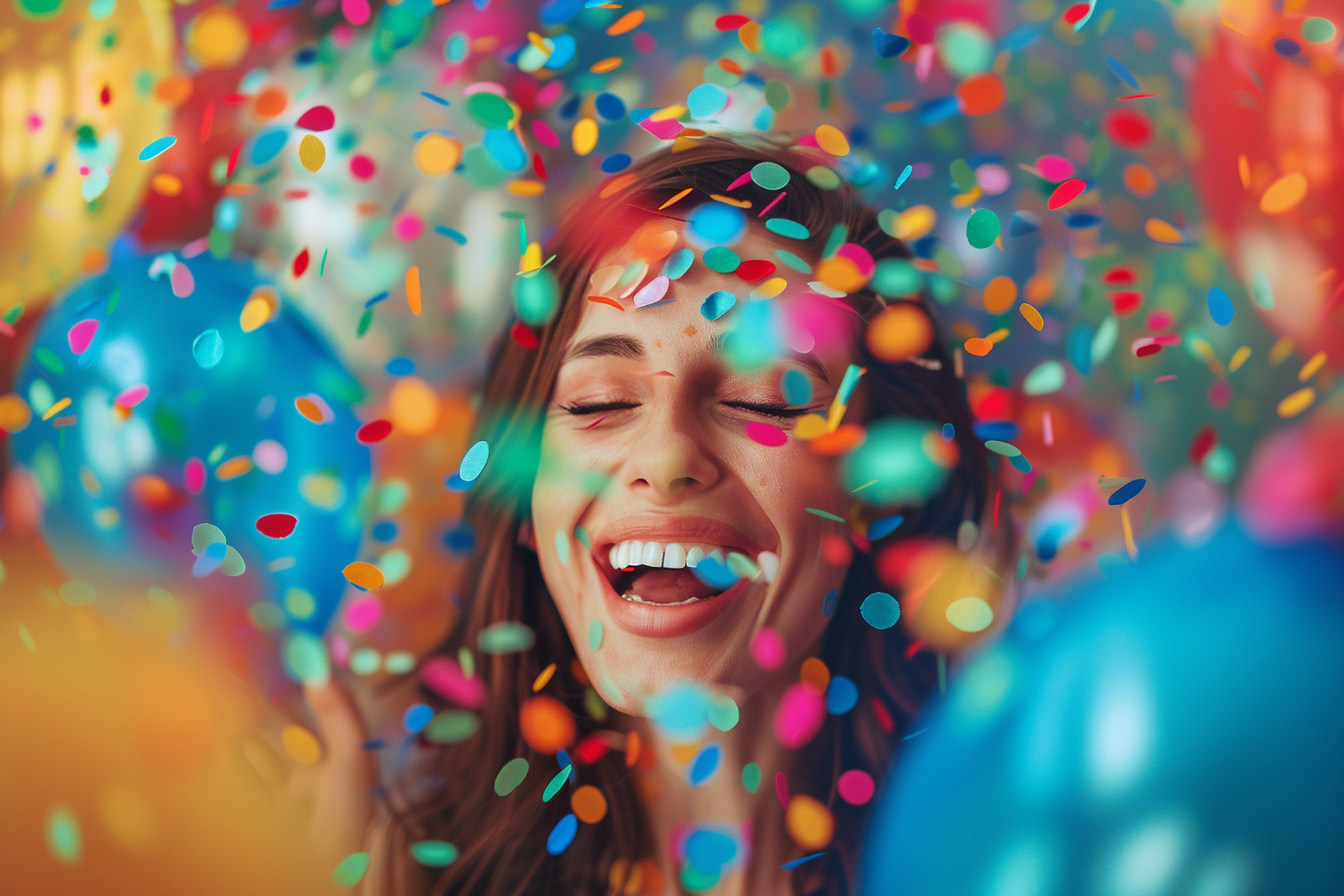 Image gratuite Personne en tenue festive avec ballons 1