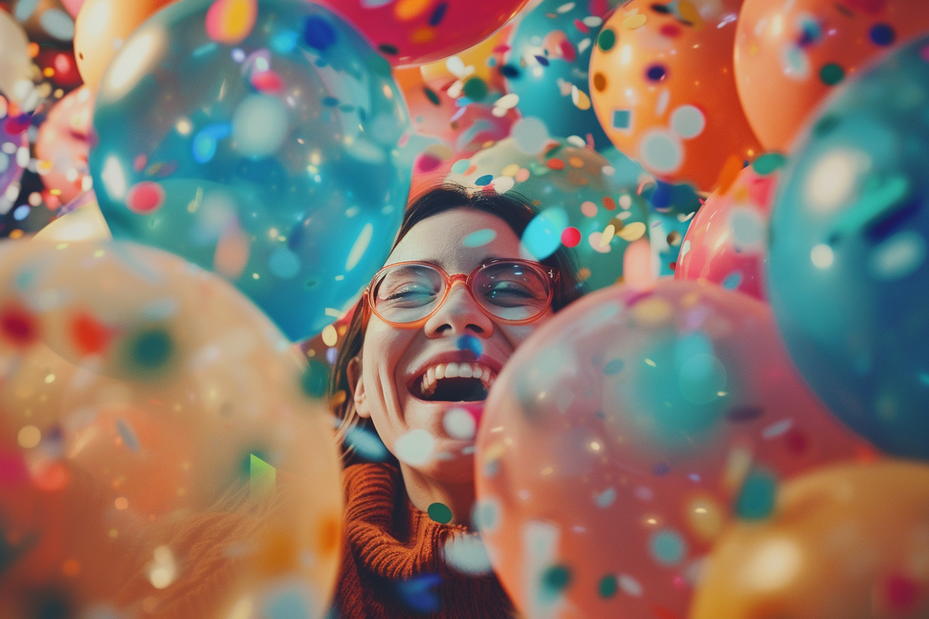 Image gratuite Personne en tenue festive avec ballons 2