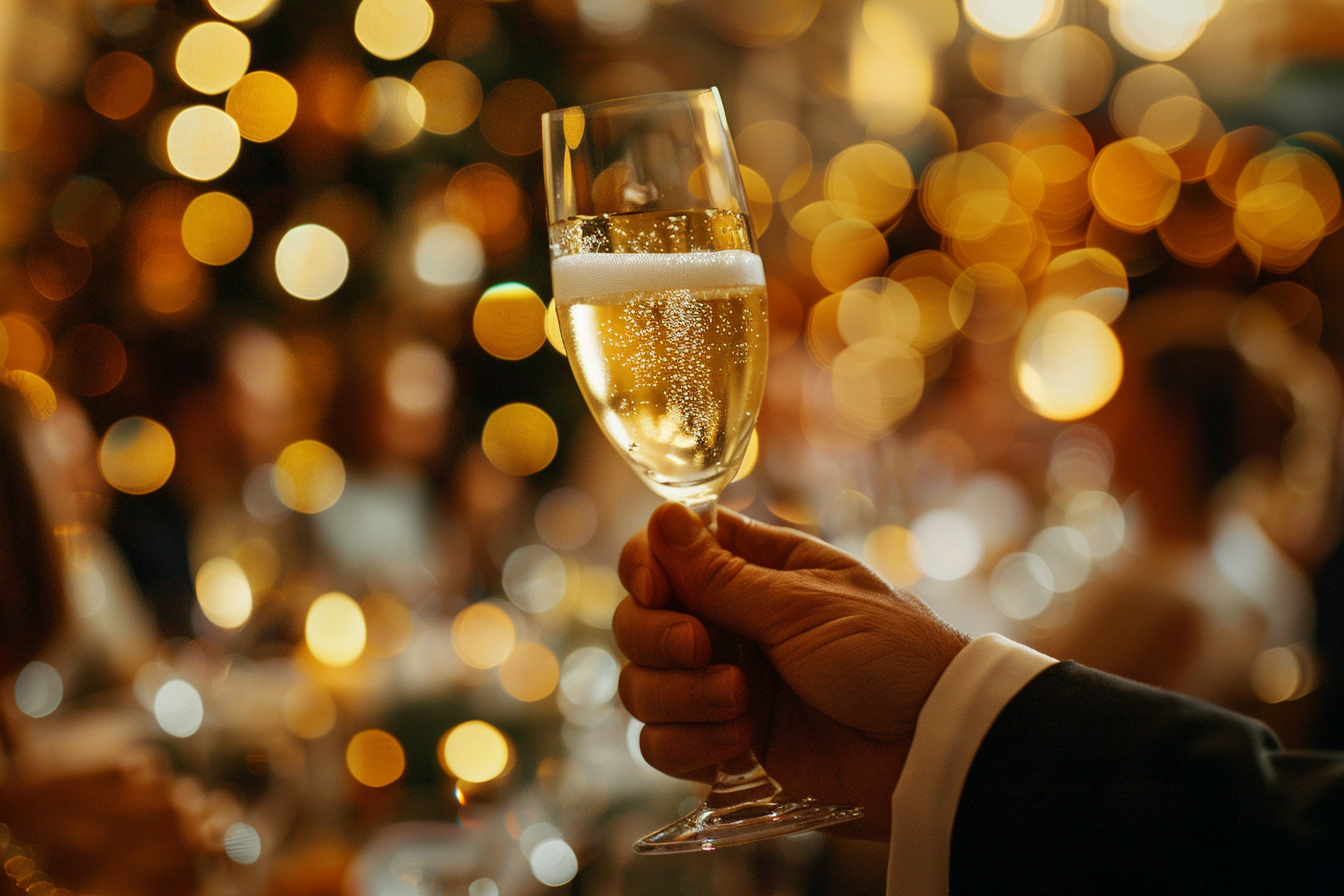 Image gratuite Personne en tenue formelle levant un toast 2