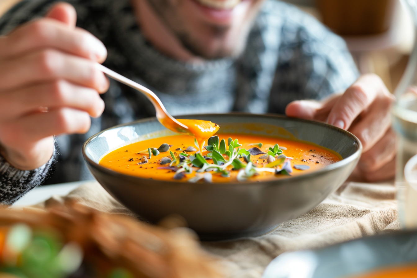 Image gratuite Personne mangeant de la citrouille 1