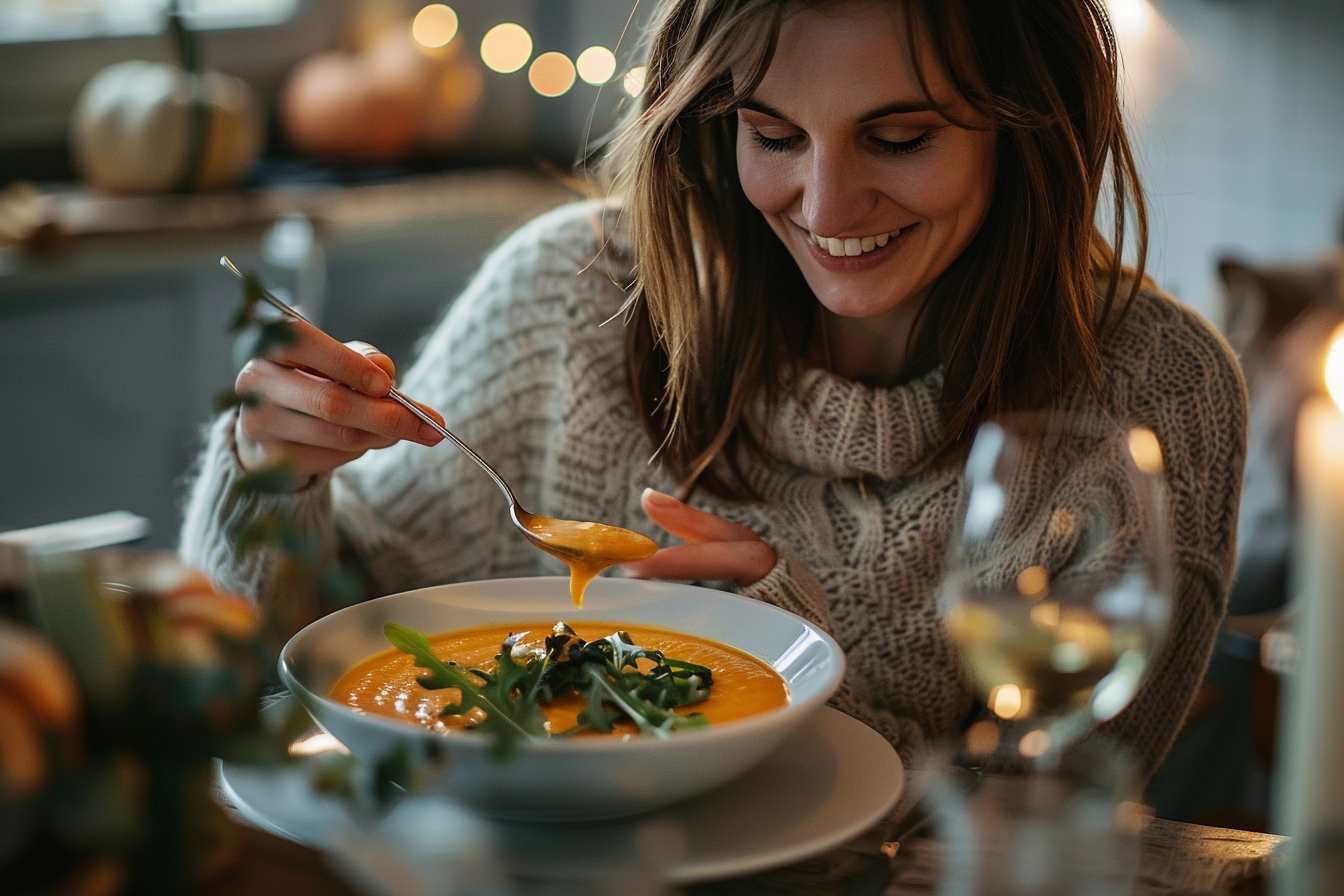Image gratuite Personne mangeant de la citrouille 2