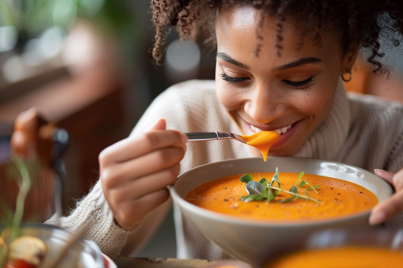 Image gratuite Personne mangeant de la citrouille 3