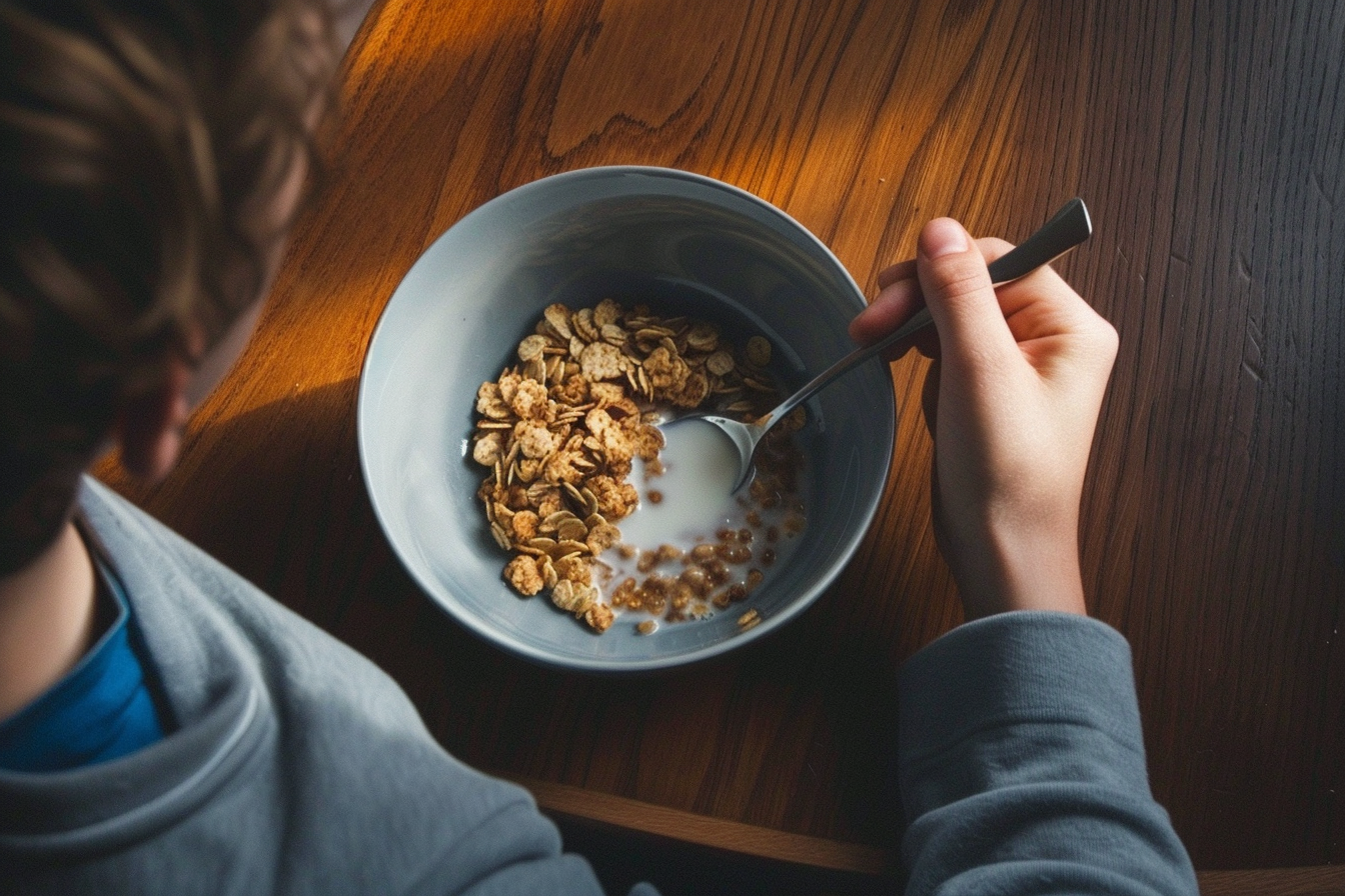 Image gratuite Personne mangeant des céréales et lait 3