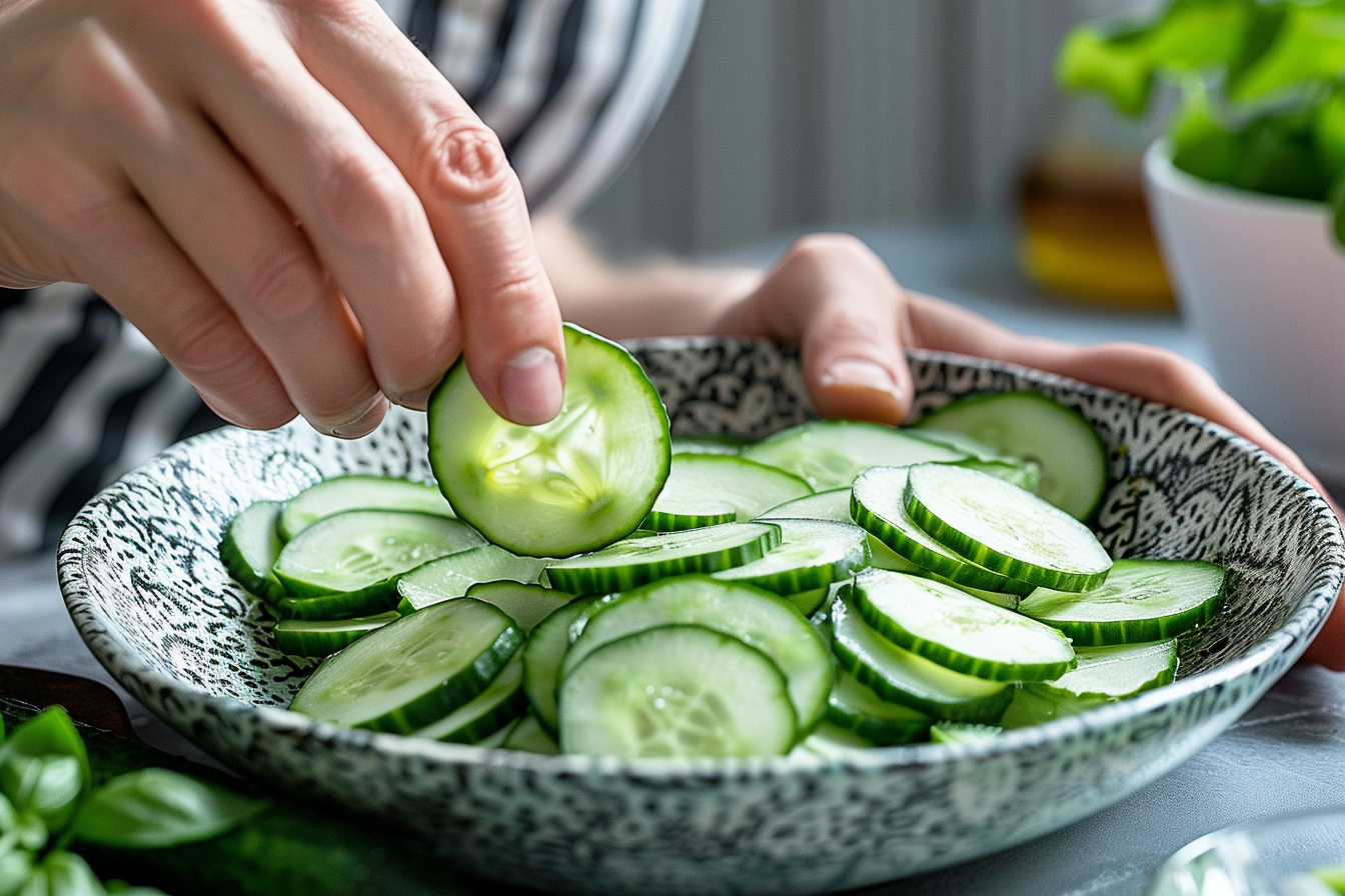 Image gratuite Personne mangeant des concombres 2