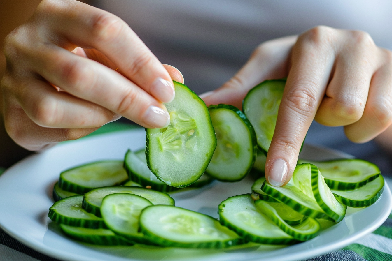 Image gratuite Personne mangeant des concombres 4