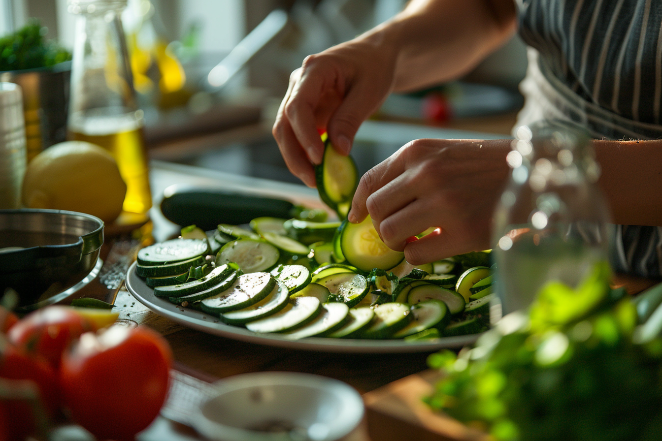 Image gratuite Personne mangeant des courgettes 1