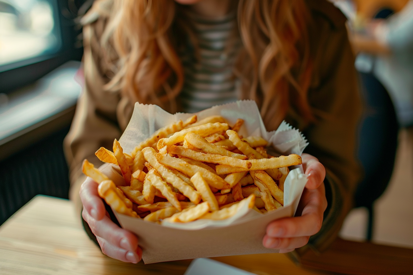 Image gratuite Personne mangeant des frites à la maison 3