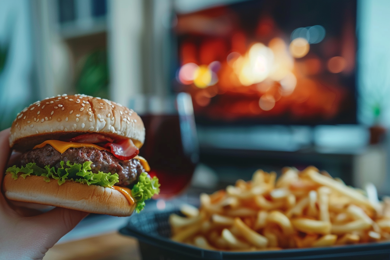 Image gratuite Personne mangeant un hamburger 1