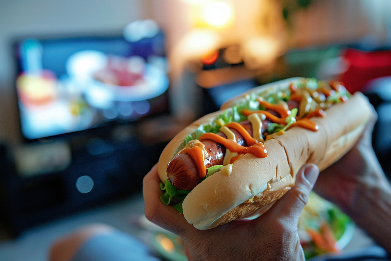 Image gratuite Personne mangeant un hot-dog 1