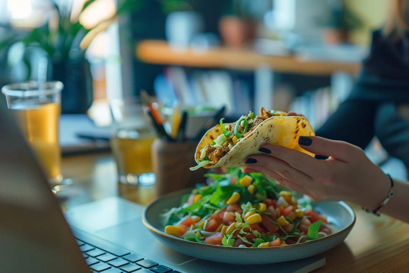 Image gratuite Personne mangeant un taco à la maison 1