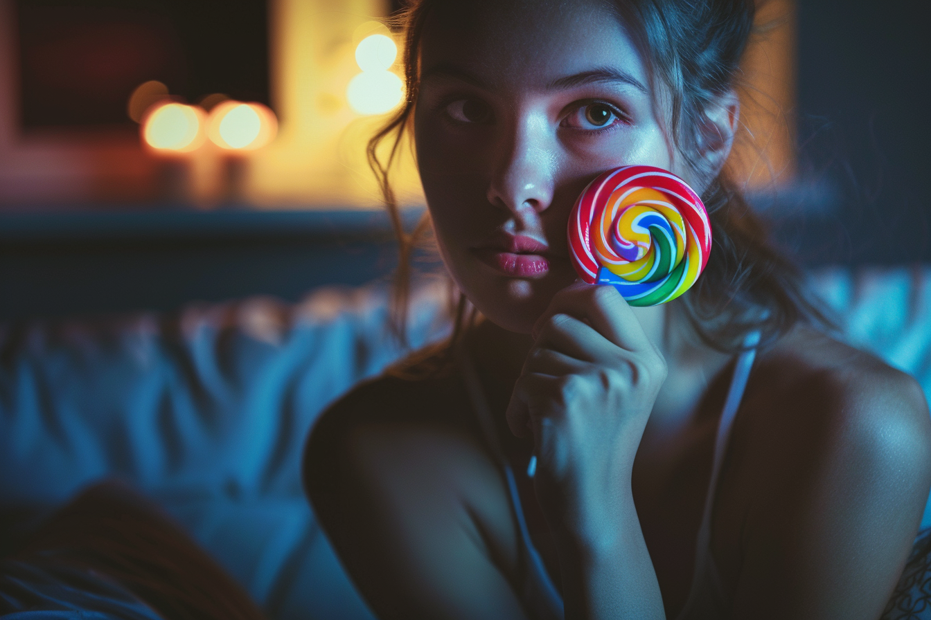 Image gratuite Personne mangeant une sucette 1