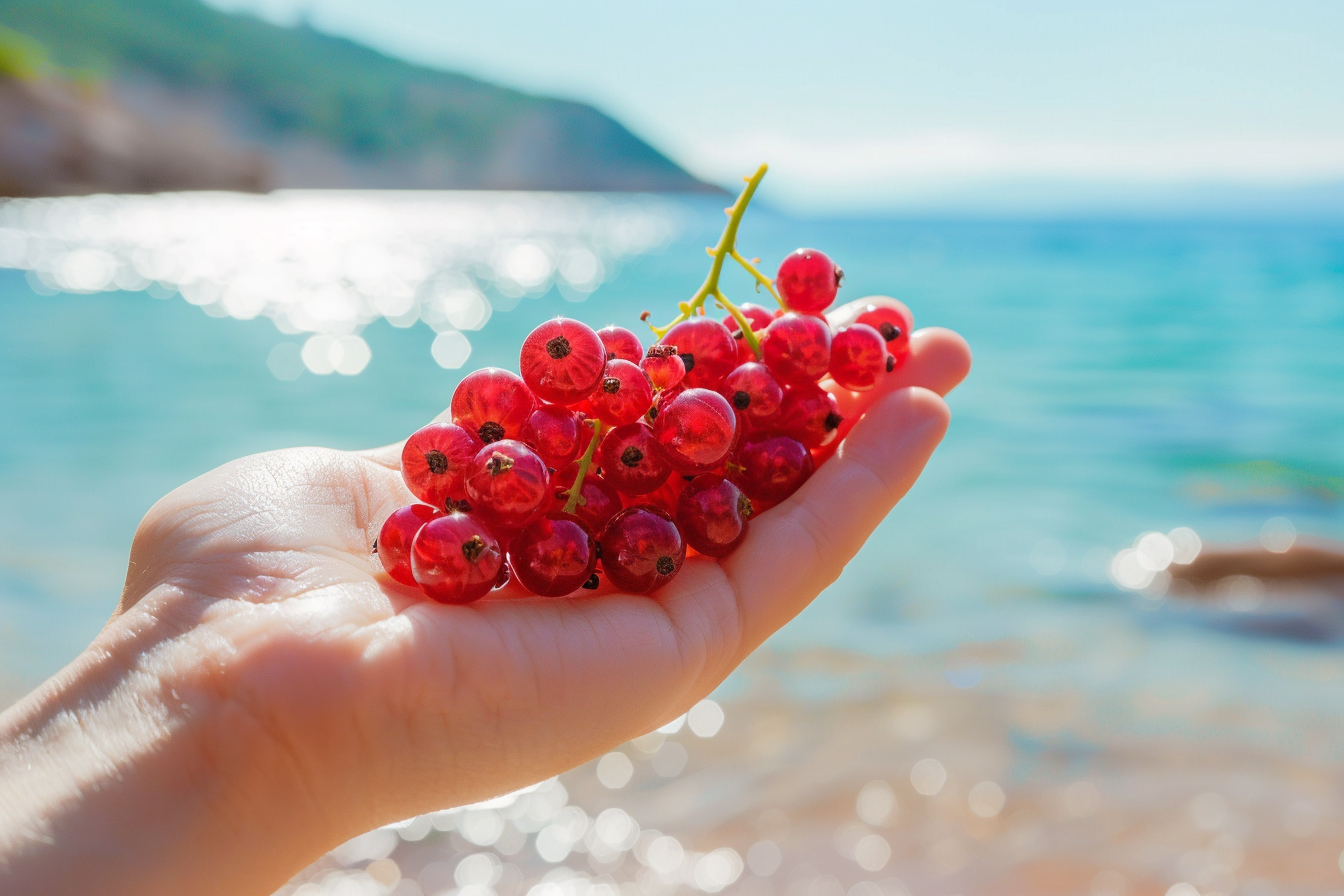 Image gratuite Personne tenant groseilles à la plage 3