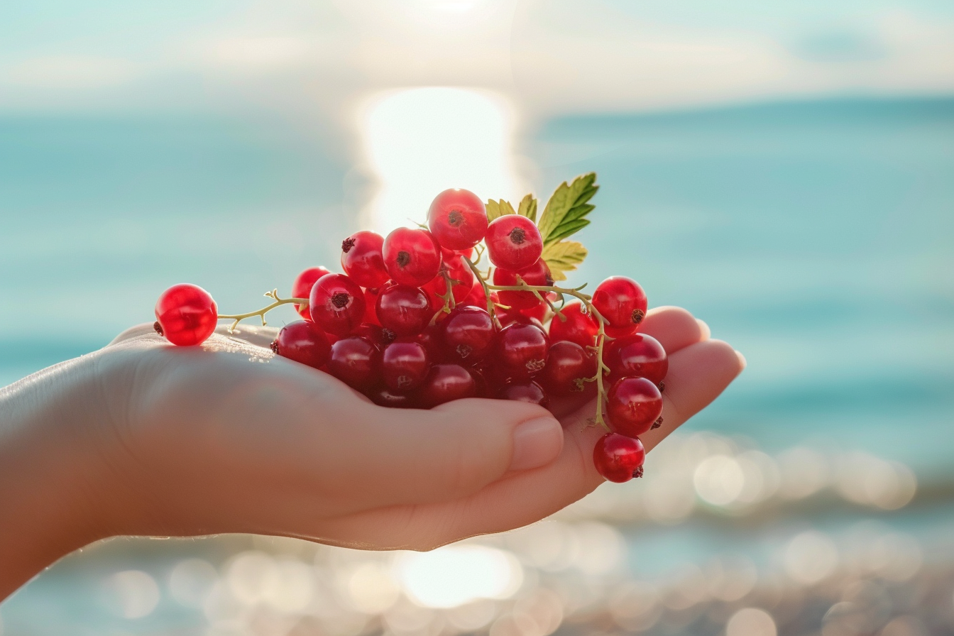 Image gratuite Personne tenant groseilles à la plage 4