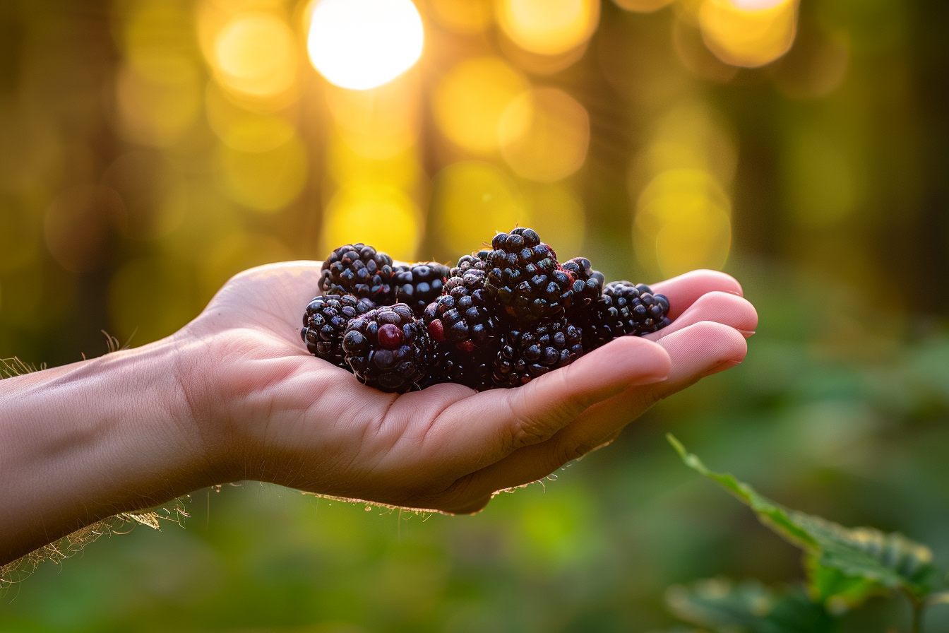 Image gratuite Personne tenant mûres dans forêt 5