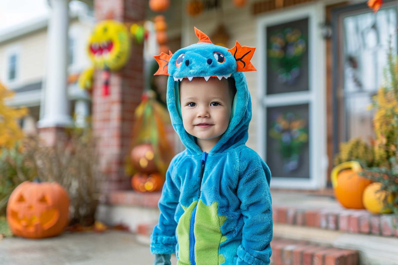 Image gratuite Petit dragon, maison, décorations colorées 1