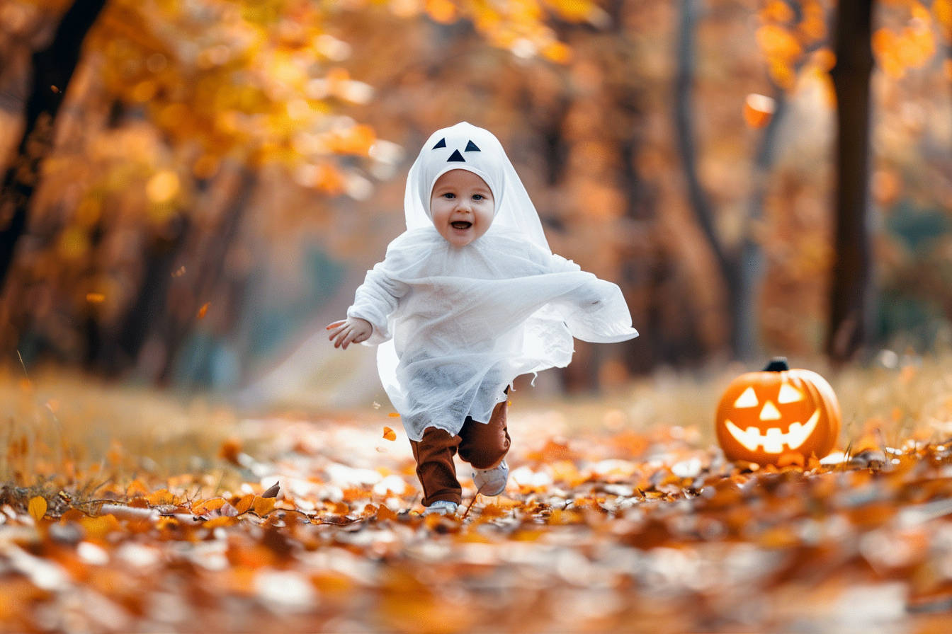 Image gratuite Petit fantôme, courant, parc, décorations, feuilles 2
