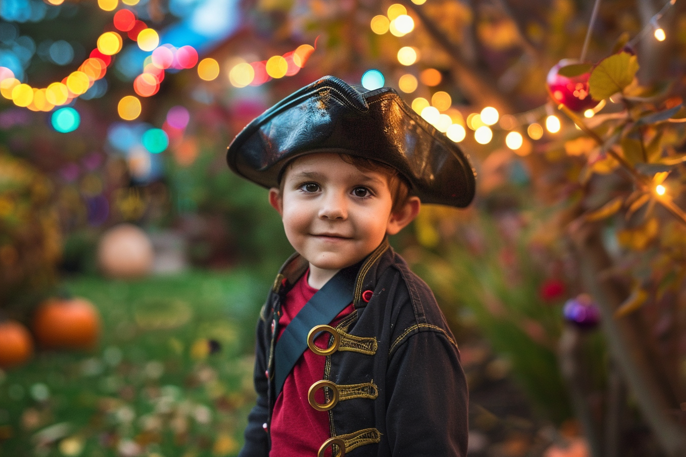Image gratuite Petit pirate, jardin, lumières colorées Halloween 3