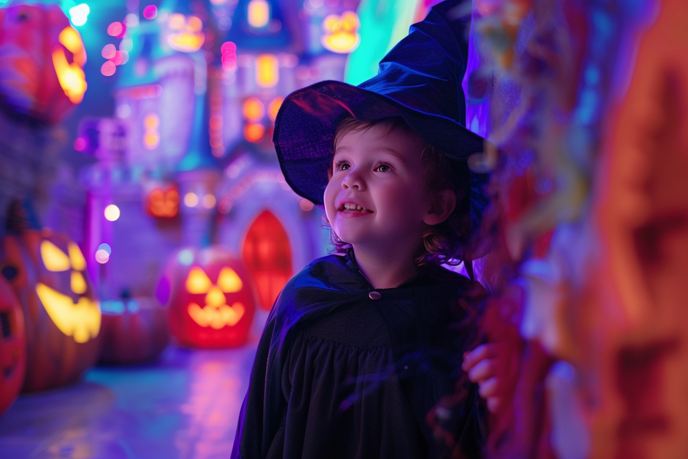 Image gratuite Petit sorcier, château coloré, illuminé, décorations 5