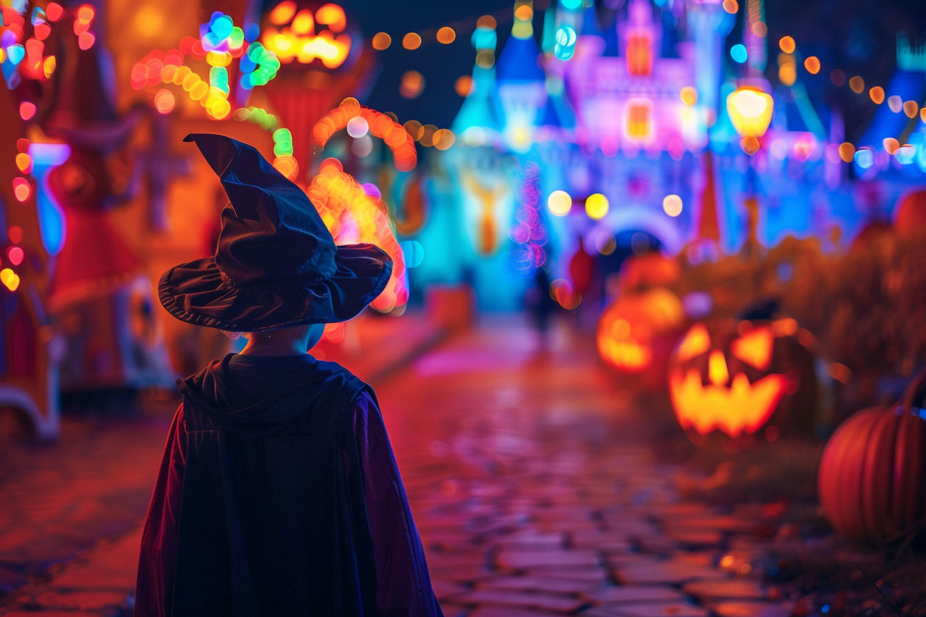 Image gratuite Petit sorcier, château coloré, illuminé, décorations 7