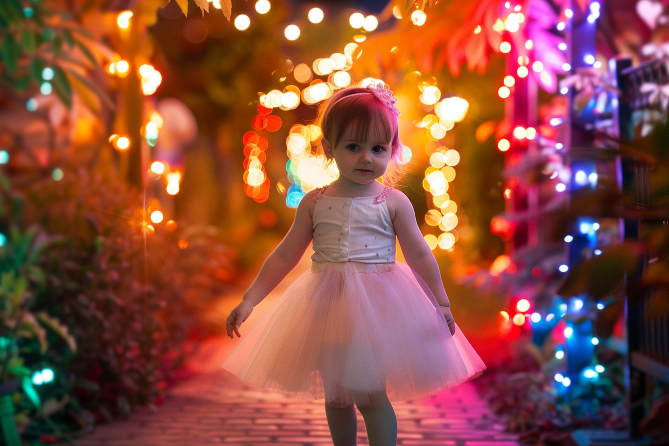 Image gratuite Petite ballerine, jardin coloré, éclairé, décorations 2