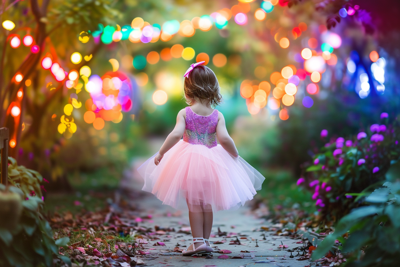 Image gratuite Petite ballerine, jardin coloré, éclairé, décorations 3