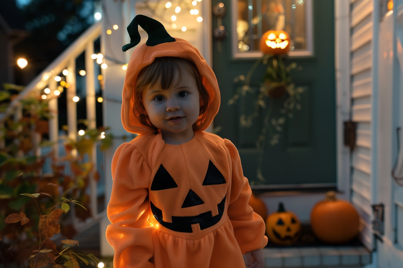 Image gratuite Petite citrouille, porche, lumières, décorations 5