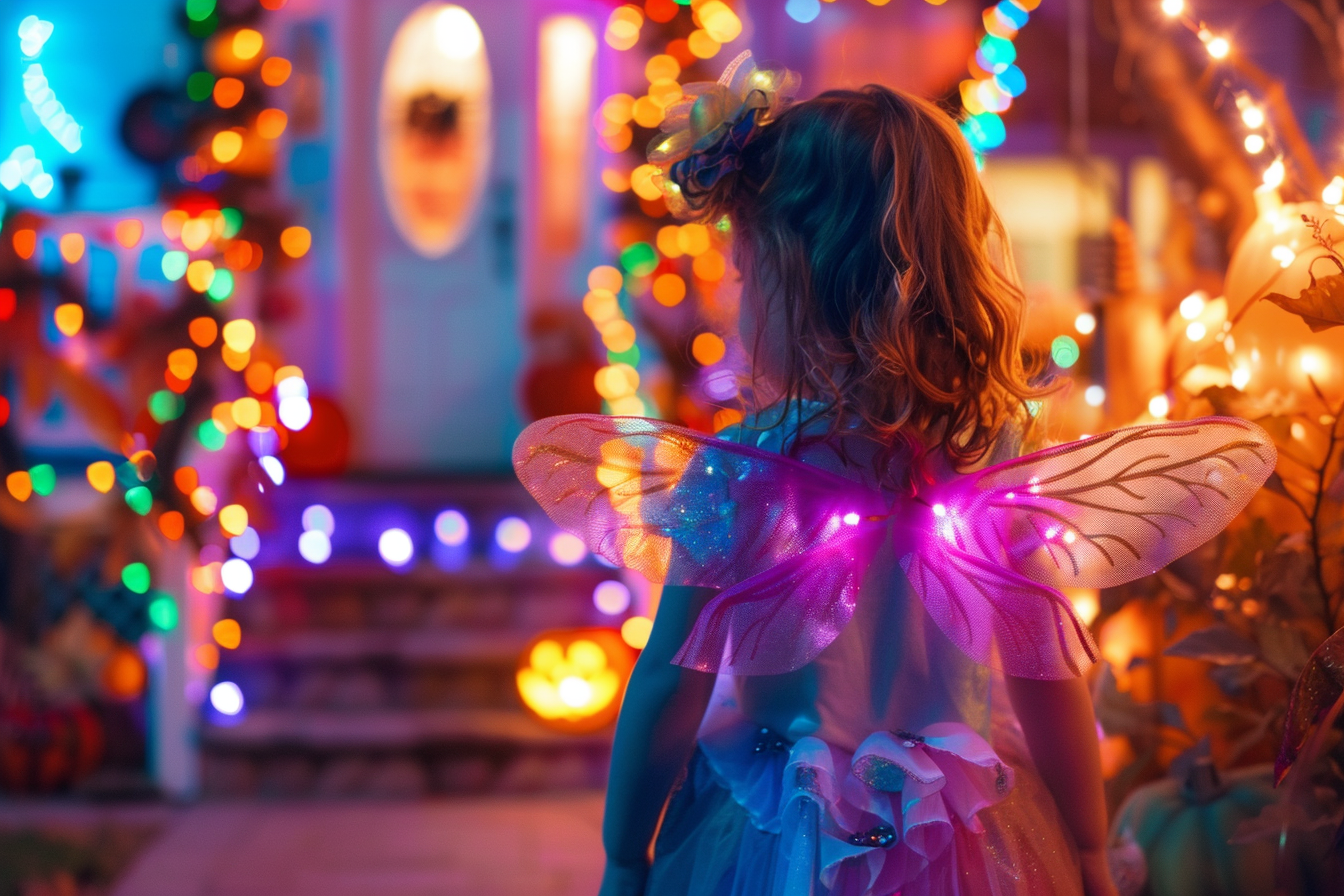 Image gratuite Petite fée, maison illuminée, décorée Halloween 1