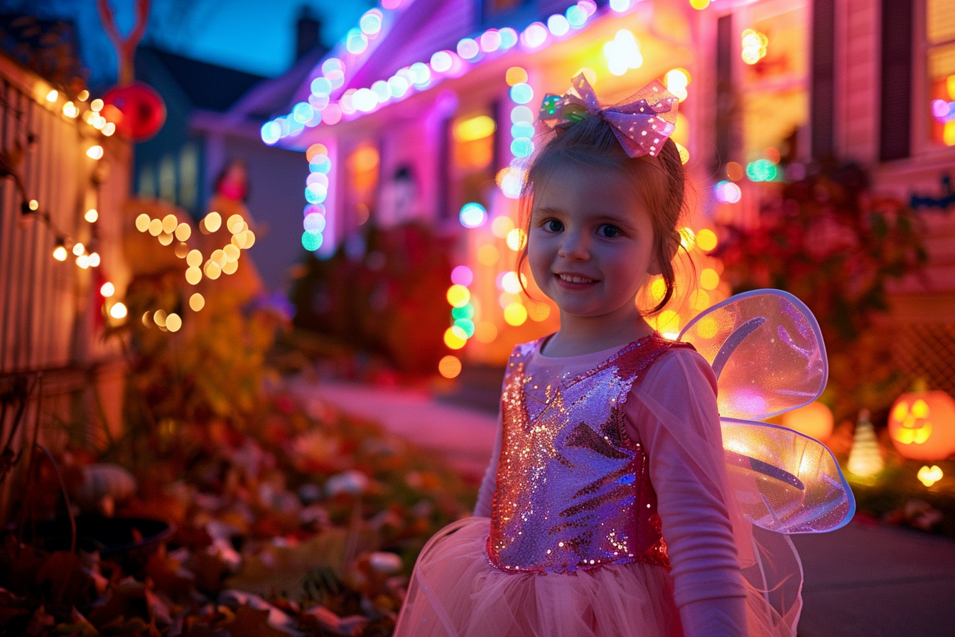 Image gratuite Petite fée, maison illuminée, décorée Halloween 3