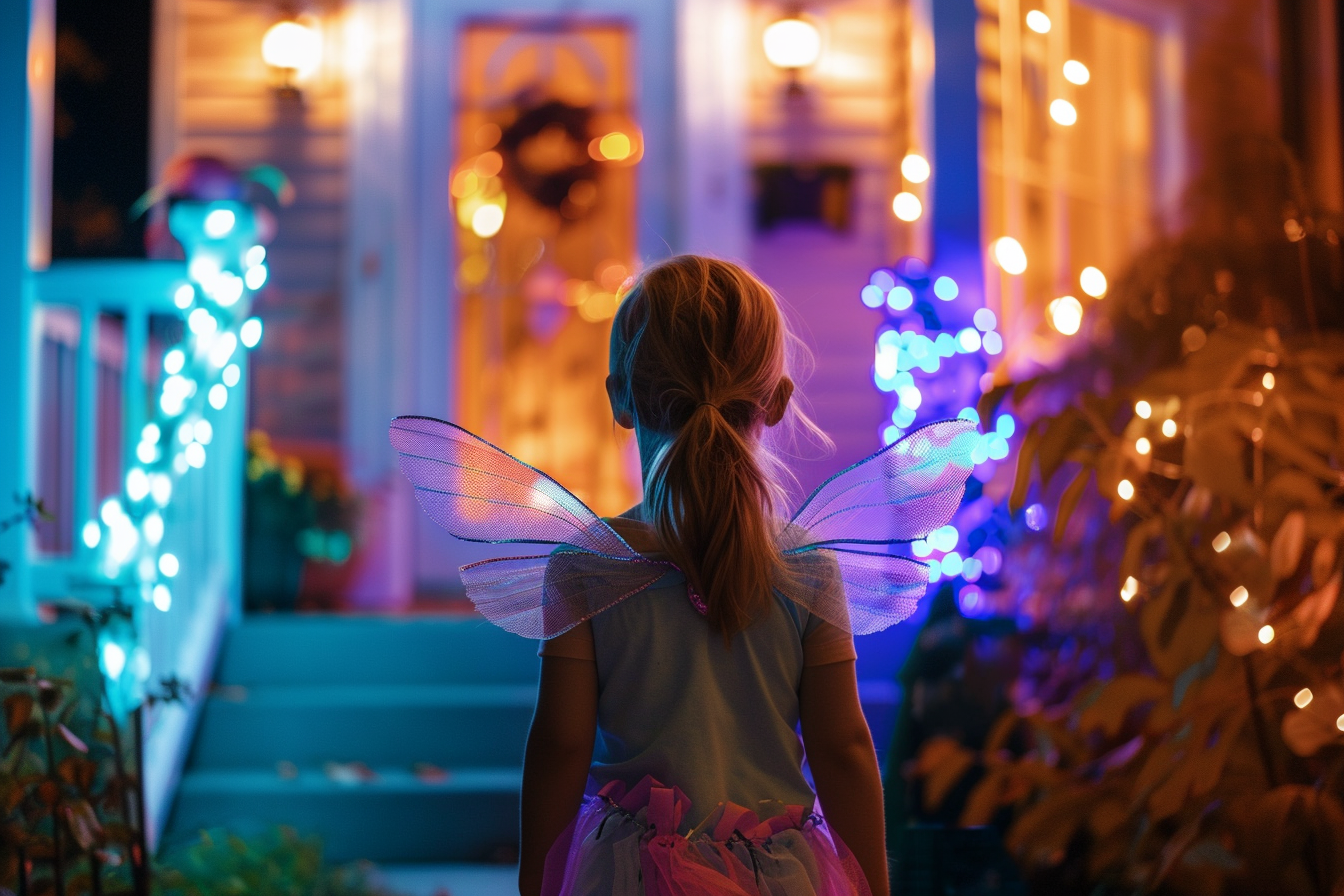 Image gratuite Petite fée, maison illuminée, décorée Halloween 6