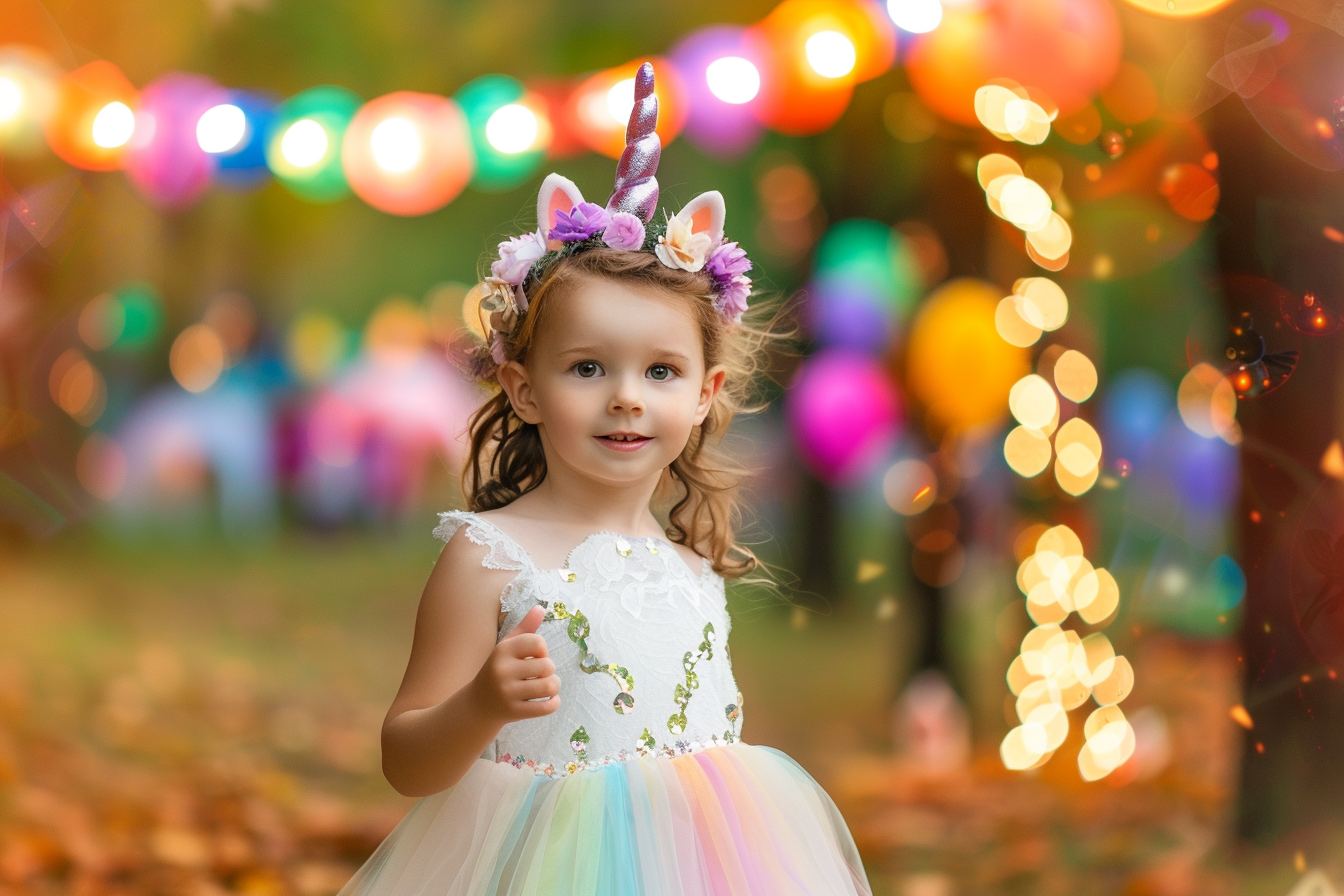 Image gratuite Petite licorne, prairie colorée, éclairée, décorations 7