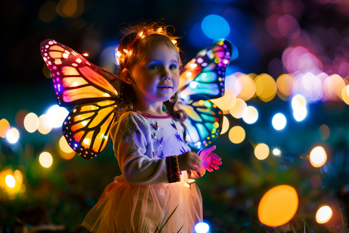 Image gratuite Petite papillon, parc, lumières colorées Halloween 1