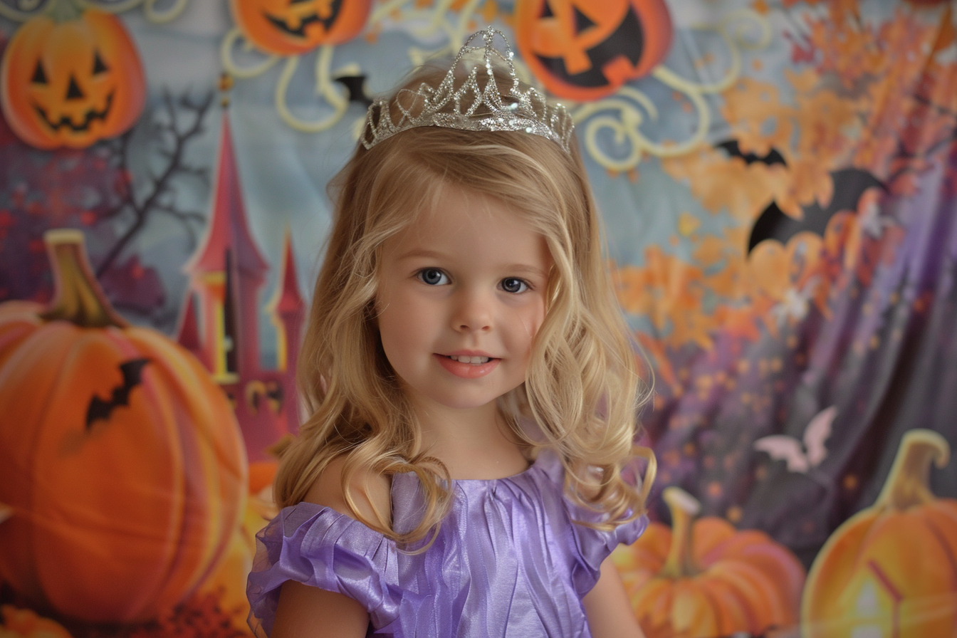 Image gratuite Petite princesse, décor fond coloré, Halloween 4