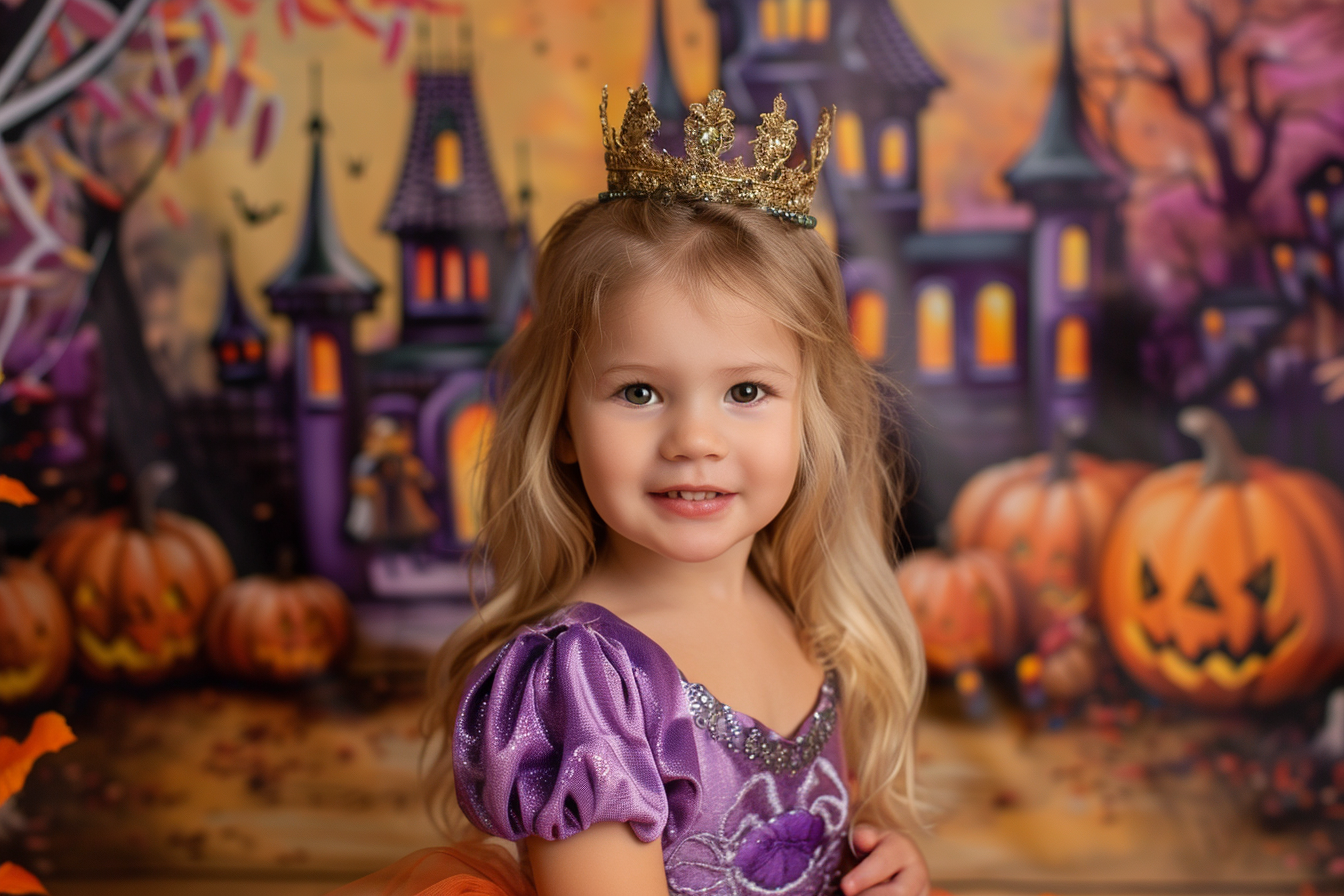 Image gratuite Petite princesse, décor fond coloré, Halloween 6