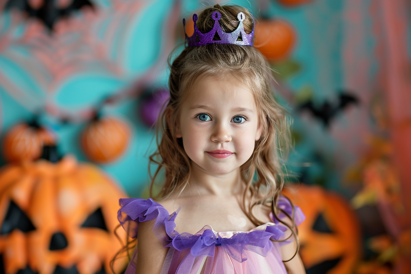 Image gratuite Petite princesse, décor fond coloré, Halloween 7
