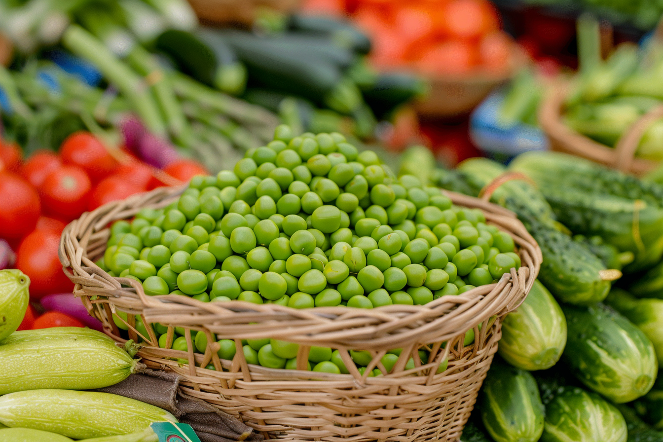 Image gratuite Petits pois frais au marché fermier 1