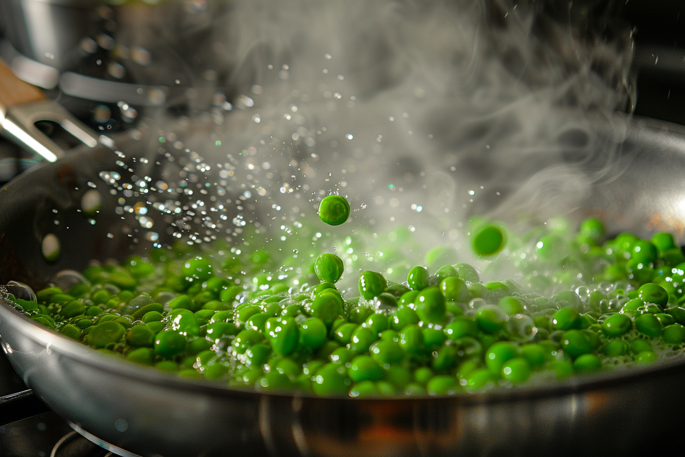 Image gratuite Petits pois sautés en cuisine contemporaine 2