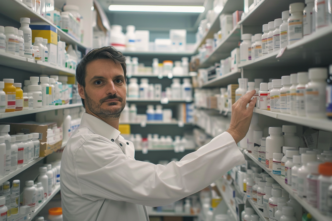 Image gratuite Pharmacien range étagères 2